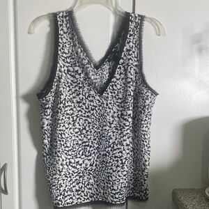 Halogen Black and White Patterned Tank Top